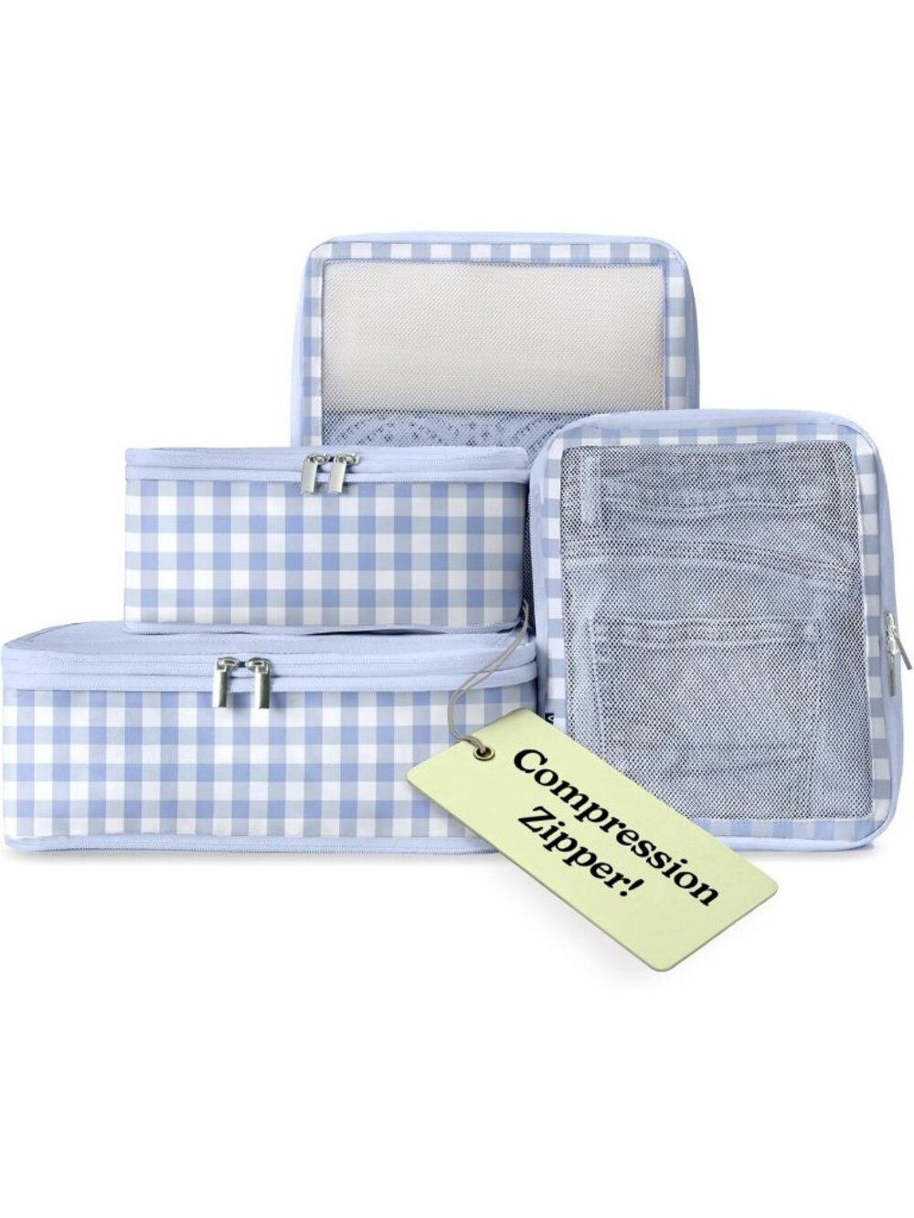 4-Pack Space-Saving Compression Packing Cubes for Women - Travel Organizers